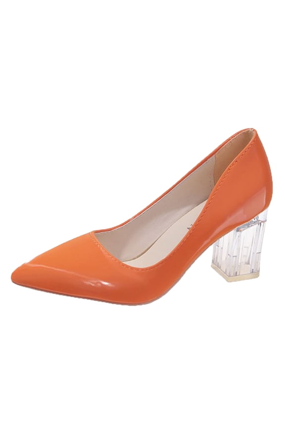 Women Casual Shoes Fashion Spring and Summer New Pattern Simple Solid Pointed Toe Square Heel Comfortable High Heels