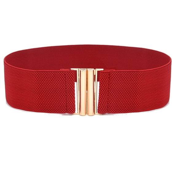 ZTTD Women Elastic Waist Belt Metal Buckle Waistband Solid Color Wide Belt Female Apparel Accessories A