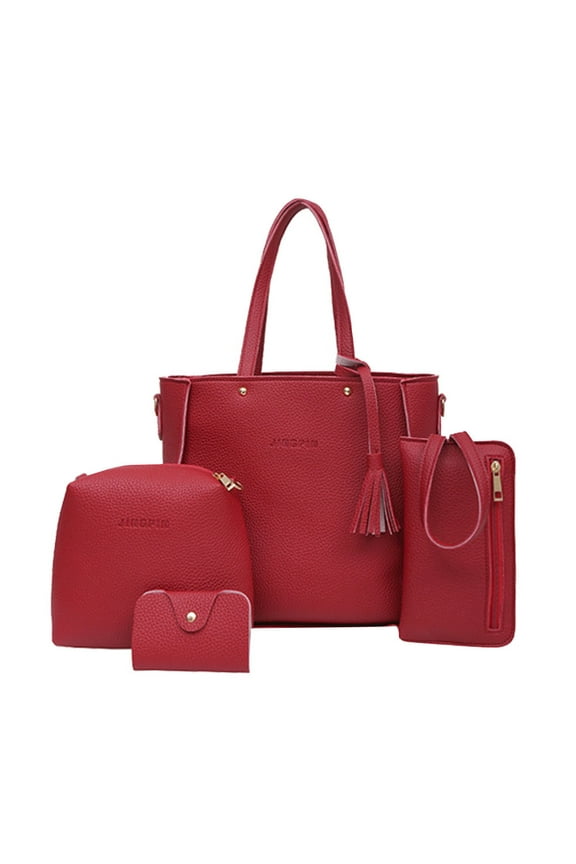 Women Four Set Handbag Shoulder Bags Four Pieces Tote Bag Crossbody Wallet Bags