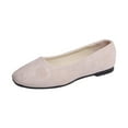 thumbnail image 1 of ZTTD Women Girls Solid Big Size Slip On Flat Shallow Comfort Casual Single Shoes Beige, 1 of 4