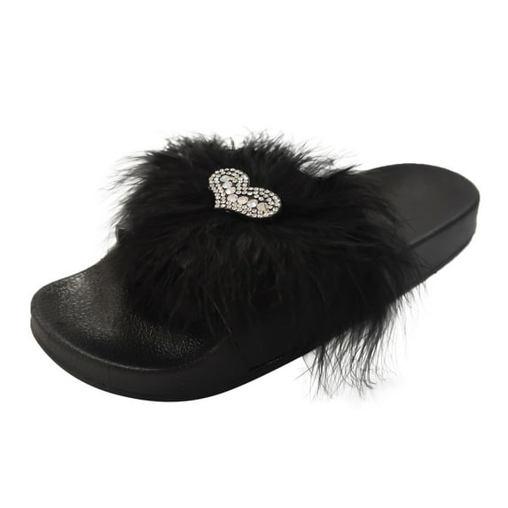 ZTTD Women Love Rhinestone Slippers Sole Colored Shiny Rhinestones Women Sandals And Slippers Women's Slipper A