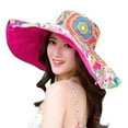 thumbnail image 1 of ZTTD Women Print Two-Side Big Brim Straw Hat Sun Floppy Wide Brim Hats Beach Cap A, 1 of 4