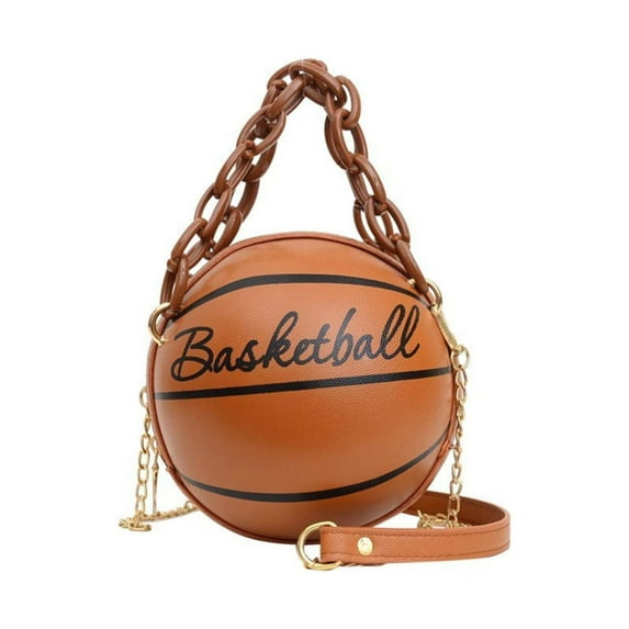 ZTTD Women Shoulder Bag Chain Basketball Shaped Purse Round Body Handbag A
