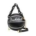 thumbnail image 1 of ZTTD Women Shoulder Bag Chain Basketball Shaped Purse Round Body Handbag, 1 of 8