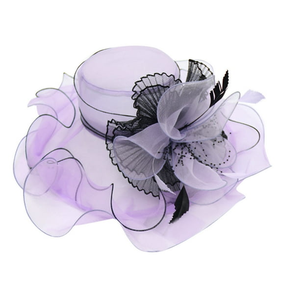 ZTTD Women's Hair Clip Hat Women Church Cap Wide Brim Summer Sun Hat for Party Wedding Women's Fascinators