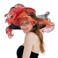 thumbnail image 1 of ZTTD Women's Hair Clip Hat Womens Summer Dress Hat Wide Leaf Flower Bridal Shower Hat Sun Hats Beach Hat Women's Fascinators, 1 of 2