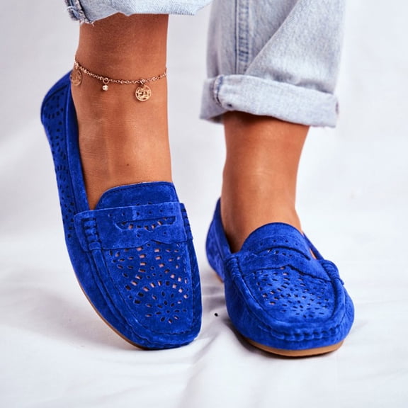 ZTTD Women's Ladies Fashion Casual Hollow Out Slip On Loafers Perforated Flat Shoes