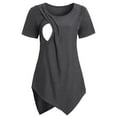 thumbnail image 1 of ZTTD Women's Maternity Short Sleeve Round Neck Solid Color Nursing Breastfeeding T-Shirt Pregnanty Tops Blouse, Sizes S-2XL, 1 of 8