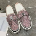 thumbnail image 1 of ZTTD Women's New Spring and Summer Bow Knot Diamond Sequins Semi Slippers Thick Soled Worn Externally Sandals, 1 of 4