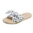 thumbnail image 1 of ZTTD Women's Shoes Wear Non-Slip Comfortable Fashion Bow Polka-Dot Slippers White, 1 of 8