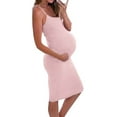 thumbnail image 1 of ZTTD Women's Solid High Waisted Stretchy Bodycon Maternity Pencil Skirt Women's Maternity Skirt Over The Belly Swing Dress, 1 of 9