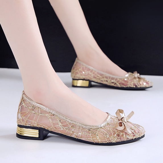 ZTTD Women's Spring Summer Mesh Flat Heel Pointed Fashion Breathable Shoes