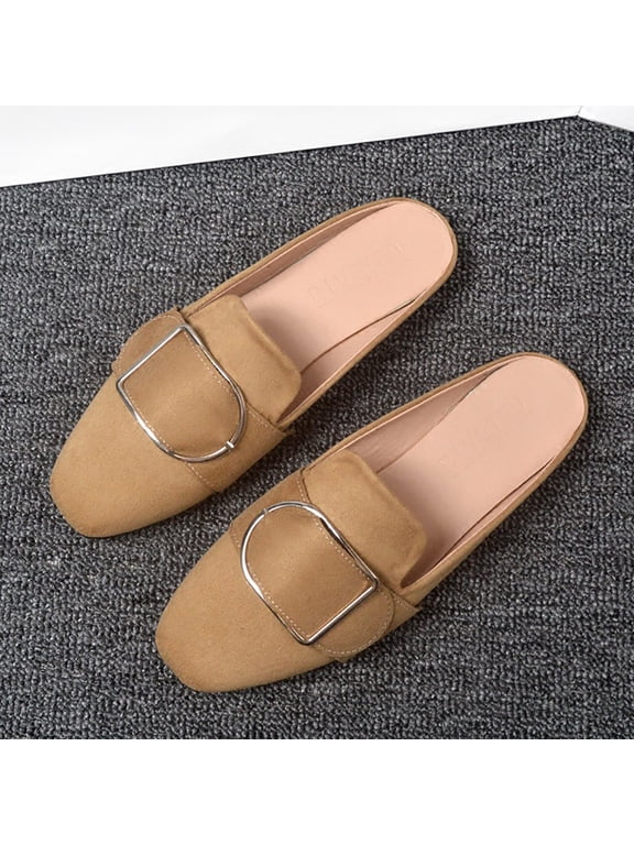 Women's Spring and Autumn New Flat Square Head Casual Shoes