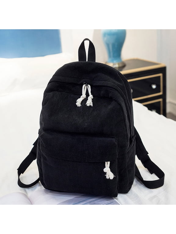 Women's Student Shoulder Corduroy Fashion Casual Backpack Bag Shoulder Bag