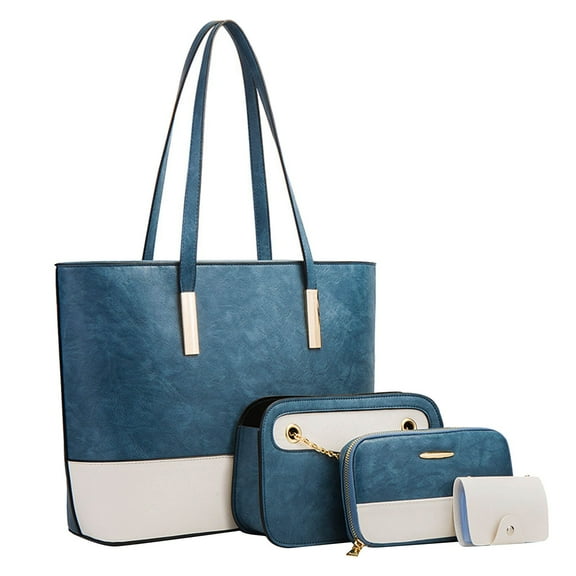 ZTTD Women's Tote Bags Fashion Lady Leather Four Piece Shoulder Bag Wallet Shoulder Bag Portable Crossbody Bag Women's Bag