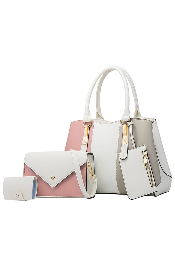 Women's Tote Bags Fashion Lady Leather Four Piece Shoulder Crossbody Bag Clutch Wallet Retro Bag Women's Bag