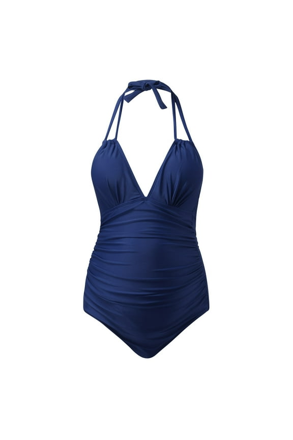 Womens Maternity Summer V Neck Beach Swimwear Swimsuit Pregnancy Bikini Bathing Suits
