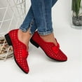 thumbnail image 1 of ZTTD Womens Shoes Ethnic Style Small Leather Shoes Hollow Breathable Retro Loafers Single Shoes Casual Shoes, 1 of 6