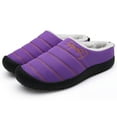 thumbnail image 1 of ZTTD Womens Slippers Warm Winter Flats Shoes for Womens Indoor House Slip On With Cotton Purple, 1 of 7