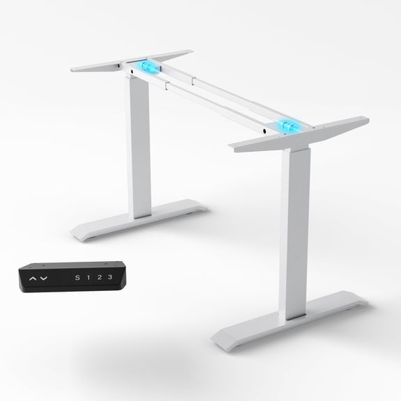 ZTTEN Dual Motor Electric Standing Desk Frame, 265lbs Capacity, Height Adjustable Legs with 3 LED Memory Controller, Fits 47.2" to 78.7" Tops, Ergonomic Sit Stand Desk Base, White Frame Only