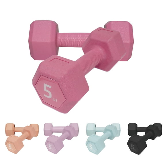 ZTTENLLY Dumbbell Sets with Easy Grip, 5LB Pair, Red, Strength Training