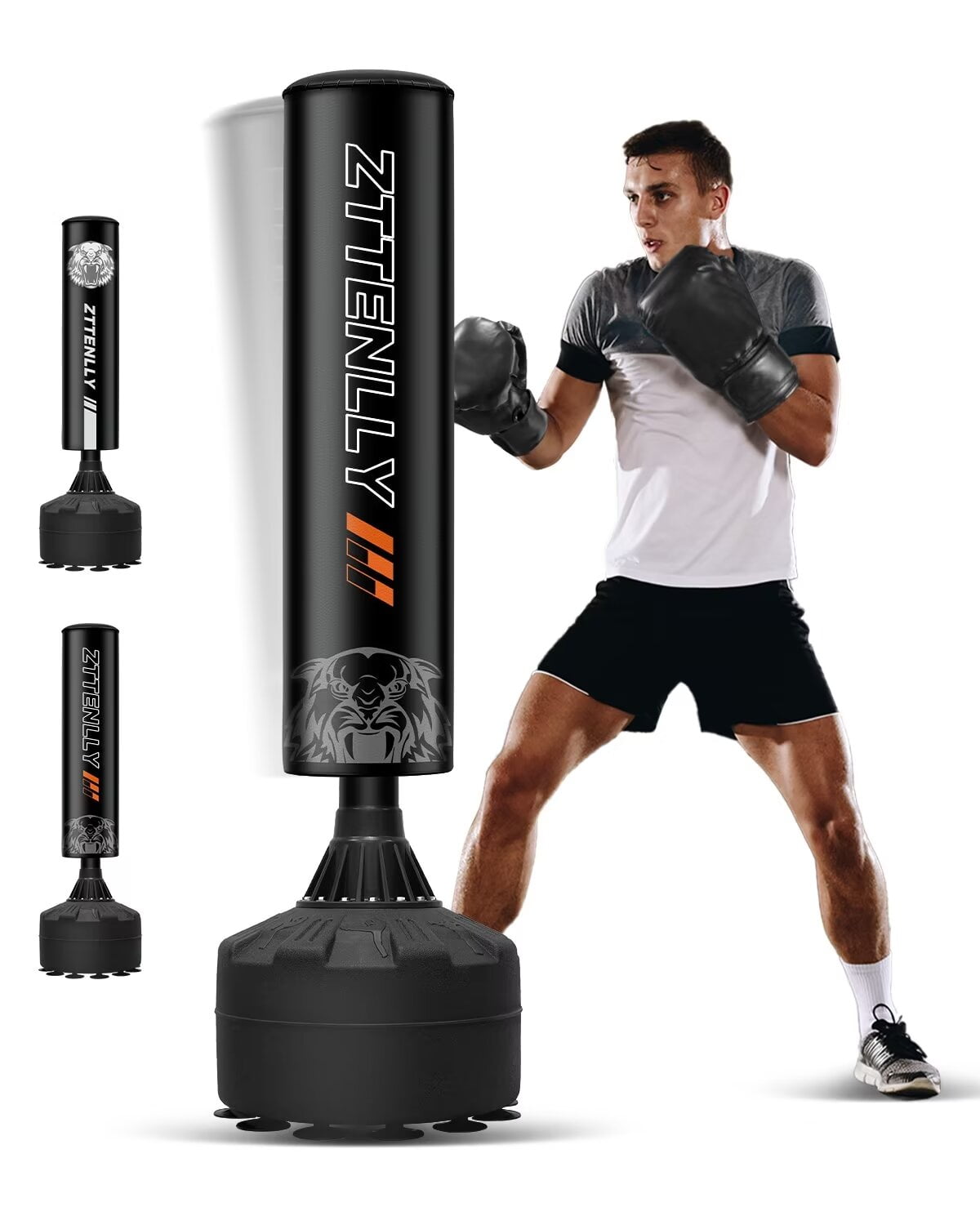 ZTTENLLY Standing Punching Bag, 2Step Fast Installation & Conical