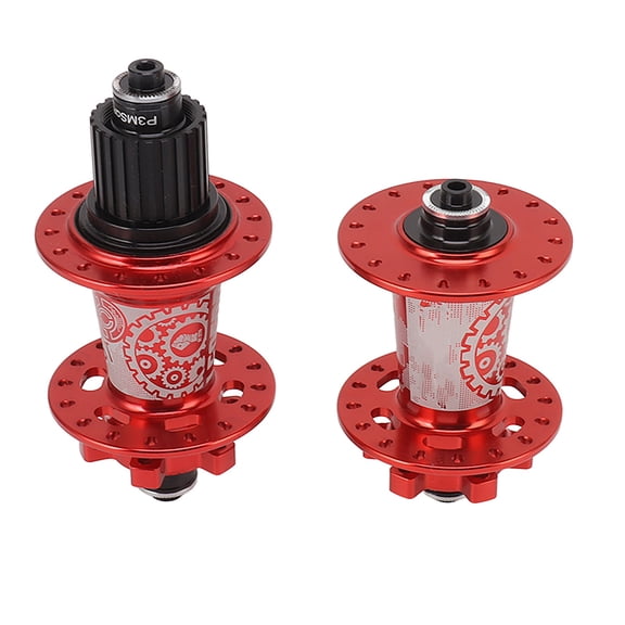 ZTTO Mountain Bike Hub 32 Hole 6 Bearing Disc Brake Quick Release/Thru Axle Hub Set, Red (Compatible 8-13 Speed)