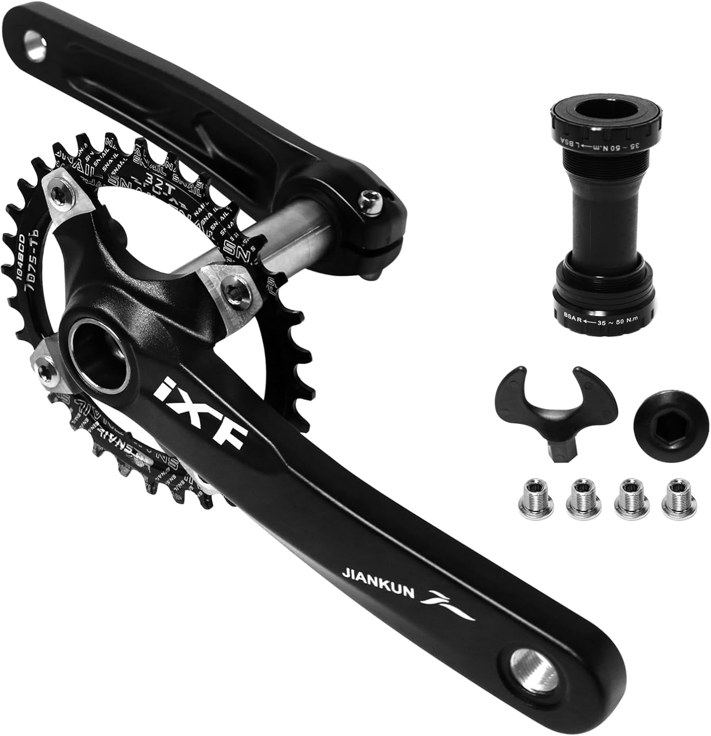 ZTZ, Mountain Bike Crankset, 170mm, Hollow Integrated Aluminum Alloy ...