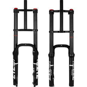 ZTZ 20/26 inch 4.0 Fat Tire Bike Air Suspension Fork - 180mm Travel, 135mm Hub Spacing, QR 9mm, Double Crown Shock Absorber Fork for MTB Fat Snow Beach E-Bike