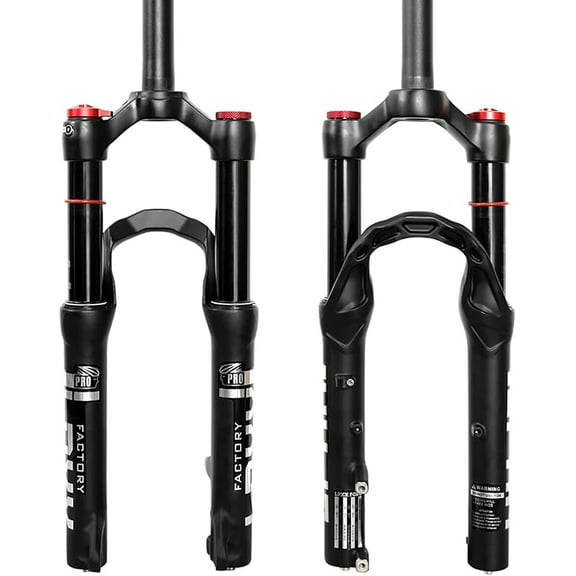 ZTZ 20 inch Bike Air Suspension Fork, 120mm Travel, 9mm QR MTB Fork, 1 1/8" Straight Tube, Manual Lockout, Ultralight Disc Brake Front Fork for Mountain, Touring, Folding, XC Bikes & E-Bikes