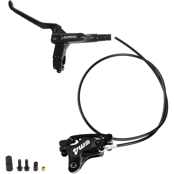 ZTZ 4-Piston Internal Routing Hydraulic Brake Set, Left Front 850mm and Right Rear 1600mm Hydraulic Disc Brake for eBike Mountain Bike,Pre-Bled Hydraulic Brake Kit with Mounting Adapter