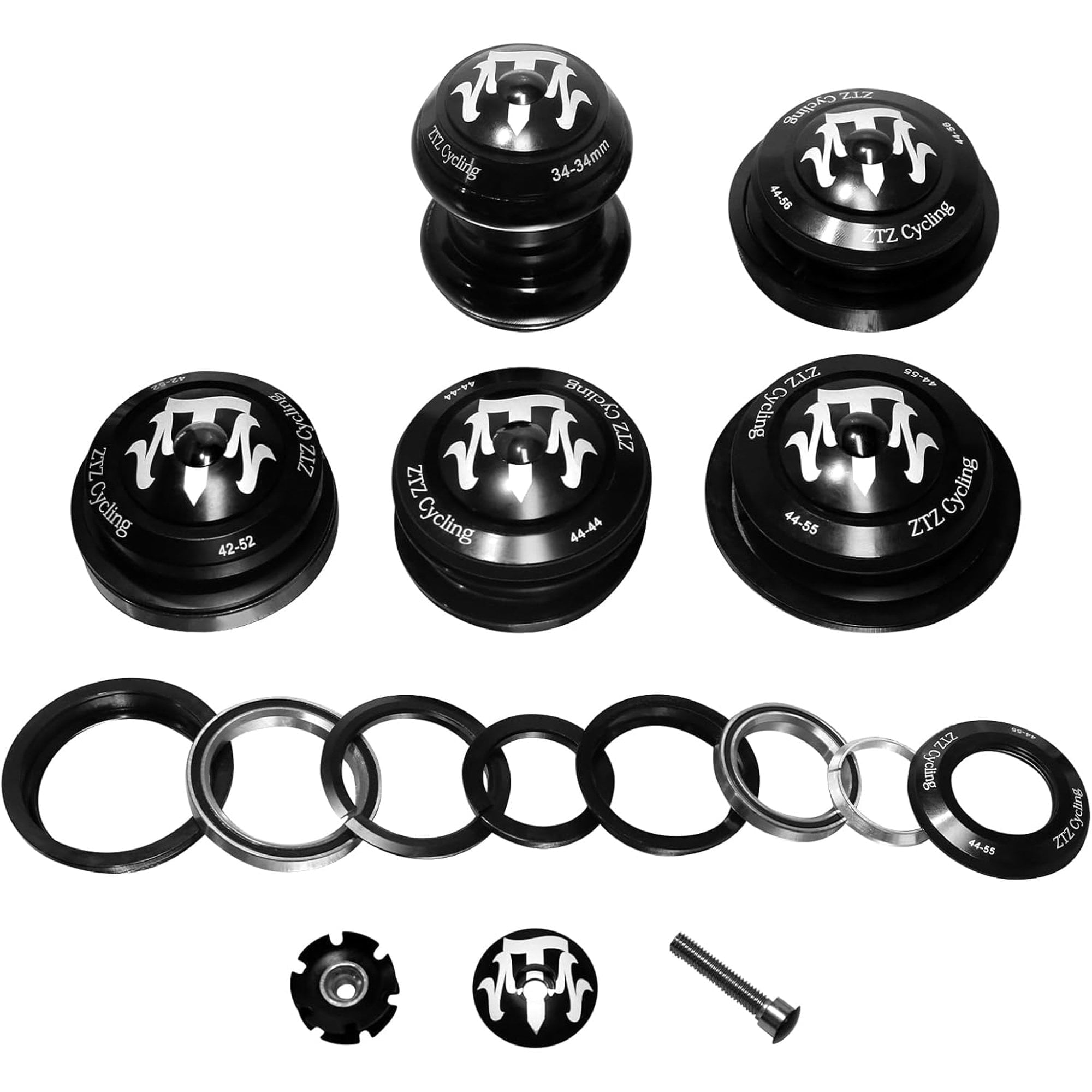 ZTZ 1-1/8 Bike Headset,34 44 44-55 44-56 41.8-52mm Threadless