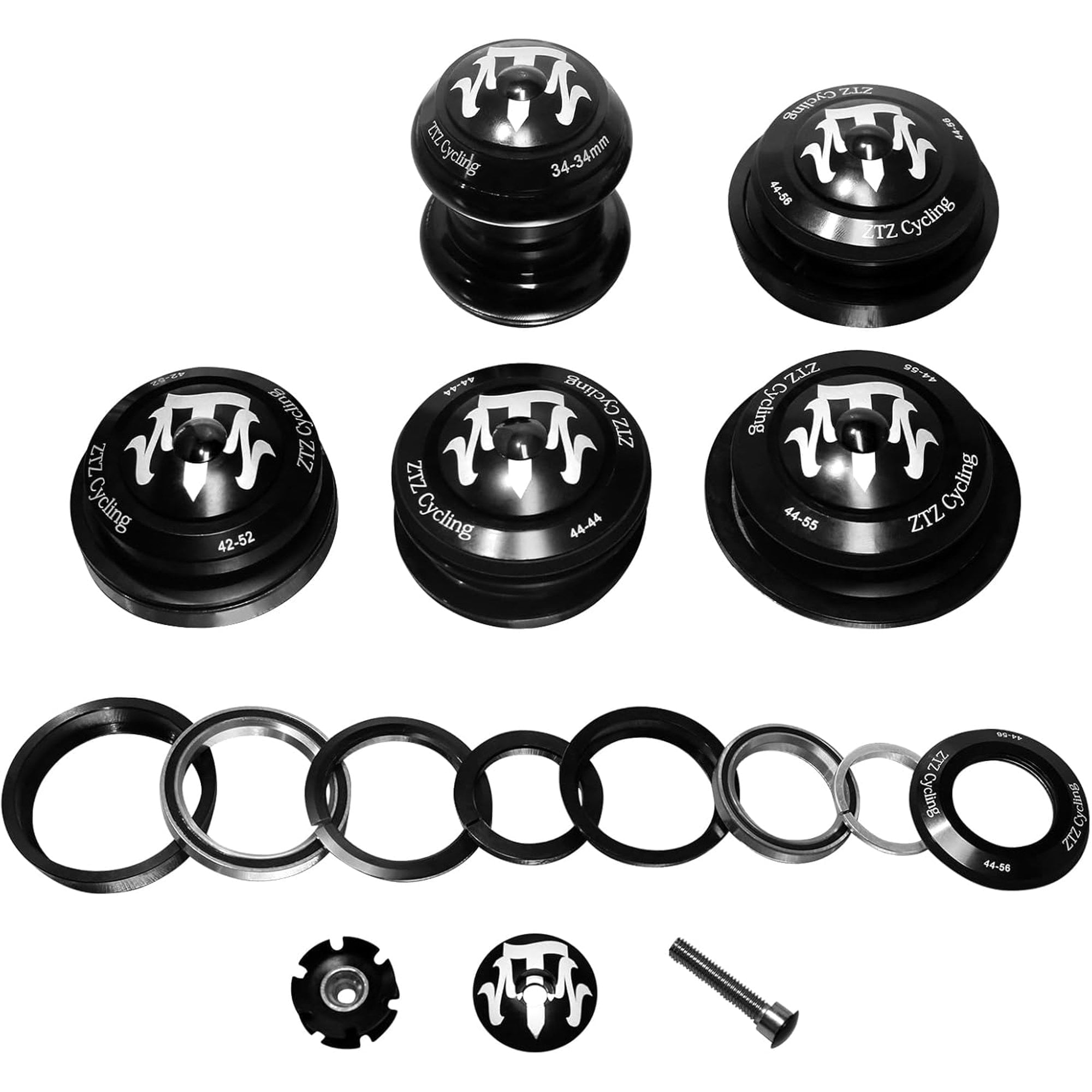 ZTZ 1-1/8 Bike Headset,34 44 44-55 44-56 41.8-52mm Threadless