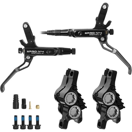 ZTZ IIIPRO IV4 Upgraded 4-Piston Hydraulic Brake Set, Hydraulic Disc Brake Kit with Ceramic Brake Pads for Mountain Bike/Ebike/Folding Bike/Fat Bike（Left Front 850mm and Right Rear 1550mm）