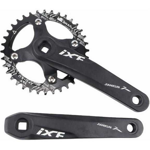ZTZ Mountain Bike 170mm Square Crankset with 104 BCD 32/34/36/38T Chainring,Aluminum Alloy MTB Crank Round Chainring and Crank, fit Shimano, SRAM, FSA