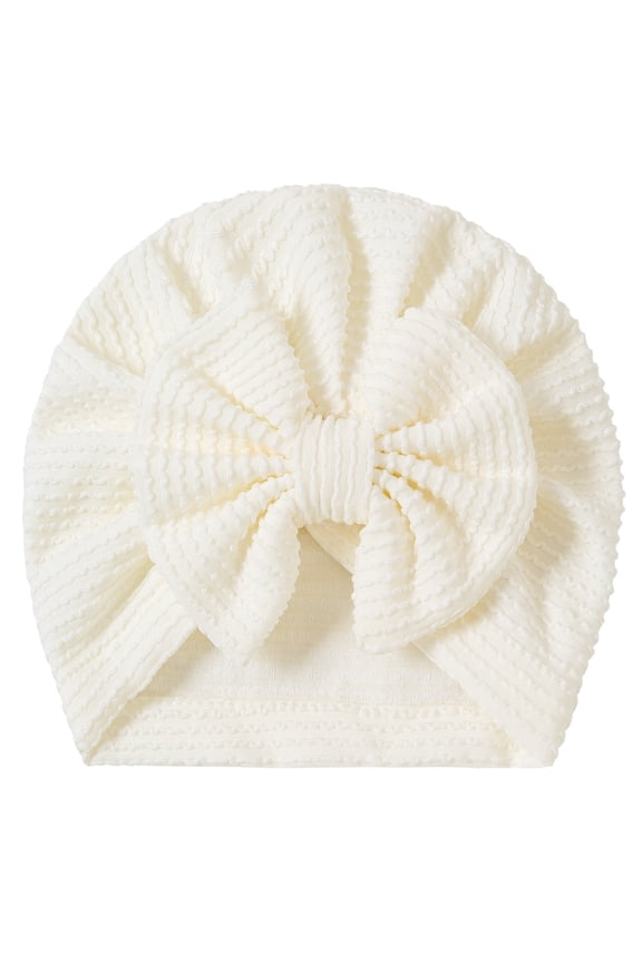 0-18M Baby Bow Turban Hat Cute Bowknot Newborn Headwrap Stylish Infant Hair Accessory for Girls