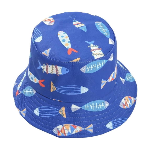 ZToonmas 0-5Y Kids' Fish Print Bucket Hat Breathable UV Protection Sun Hat Cute Patterned Outdoor Cap for Toddlers