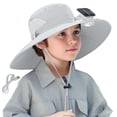 thumbnail image 1 of ZToonmas 1-12Y Kids' Solar Fan Sun Hat UPF50+ Wide Brim Cooling Cap USB Rechargeable Outdoor Sun Protection Hat, 1 of 5