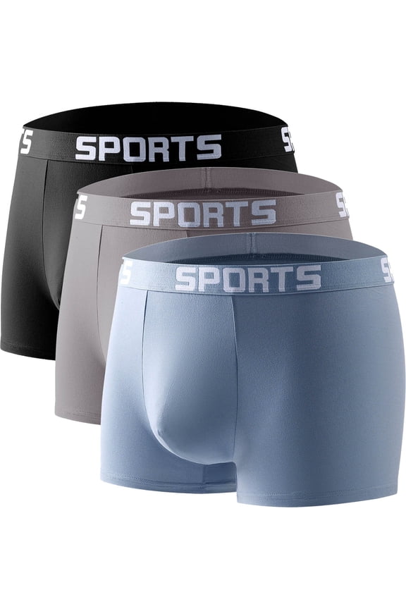 3 Pack Men's Sports Boxer Briefs Breathable Running Underwear for Daily and Workout Wear