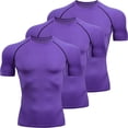 thumbnail image 1 of ZToonmas 3 Packs Men's Solid Color Crew Neck Compression T-Shirt Sports Workout Short Sleeve Top, 1 of 5