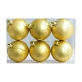 thumbnail image 1 of ZToonmas 6Pcs Christmas Ball Ornaments, 2.3" Shatterproof Xmas Ornaments with Glittery Swirls for Holiday Party Decorations, Gold, 1 of 7