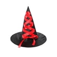 thumbnail image 1 of ZToonmas Adults Black Pointed Witch Hat with Solid Satin Ribbon Bow Wide Brim Role Play Hat for Halloween Masquerade Party Accessory, 1 of 3