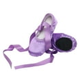 thumbnail image 1 of ZToonmas Ages 2-14 Girls' Solid Satin Ribbon Tie Ballet Dance Slippers Soft Split Sole Long Wrap Ribbon Straps Non-Slip Lightweight Training Flats, 1 of 5
