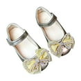 thumbnail image 1 of ZToonmas Ages 3-14 Girls' Patent Leather Mary Jane Flat Shoes Tulle Bow Hook and Loop Strap Soft Non-Slip Princess Leather Dress Flats for Daily Casual Wear, 1 of 4