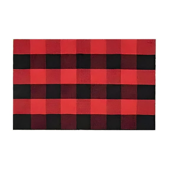 ZToonmas Buffalo Plaid Outdoor Rugs, 15.7" x 23.6" Checkered Area Rug for Porch, Washable Carpet, Halloween/Thanksgiving/Fall Decorations