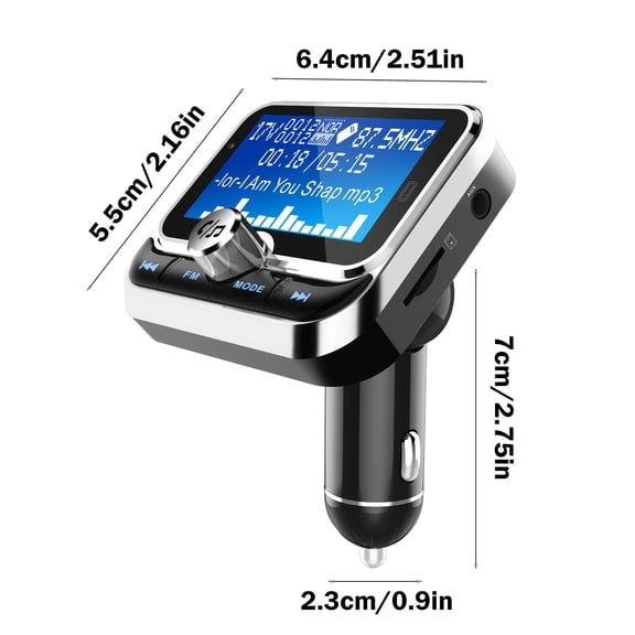 ZToonmas Car Accessories Car Mounted Bluetooth Mp3 Player Car Audio Fm Transmitter Telephone Hands Multilingual Display