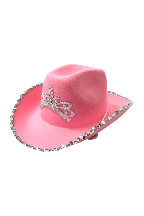 Christmas Decoration Christmas Or Festival Party with Led Lights Cowboy Hat Western Cowboy Red Hat Santa Claus Trimmed Lights Hat(White Lamp Fund)