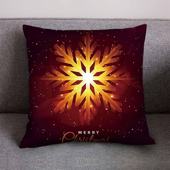 ZToonmas Christmas Decorative Pillow Cases - Festive Red & Gold Holiday Throw Pillow Covers Christmas Cotton Linen Throw Case Cushion Cover Home Sofa Decor