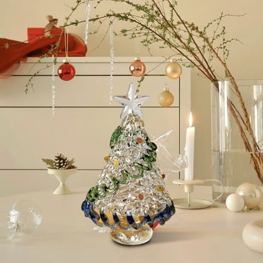 ZToonmas Christmas Tree Glass Ornaments Mini-landscapes Christmas Tree Holiday Gifts Tabletop Decoration