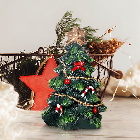 ZToonmas Christmas Tree Ornament Festive Of Resin Christmas Tree Elegant Table Decoration For Christmas Celebrations